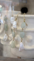 Green Aqua & Ivory Pearl Earrings