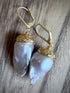 Capped Grey Baroque Pearl Earrings