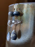 R- Earrings, Australian Opal and Herkimer Diamond