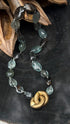 Bronzed Aquamarine and Infinity Clasp Necklace