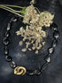 Gemstone Necklace with Brushed Gold Infinity Clasp