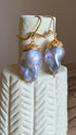 Capped Grey Baroque Pearl Earrings