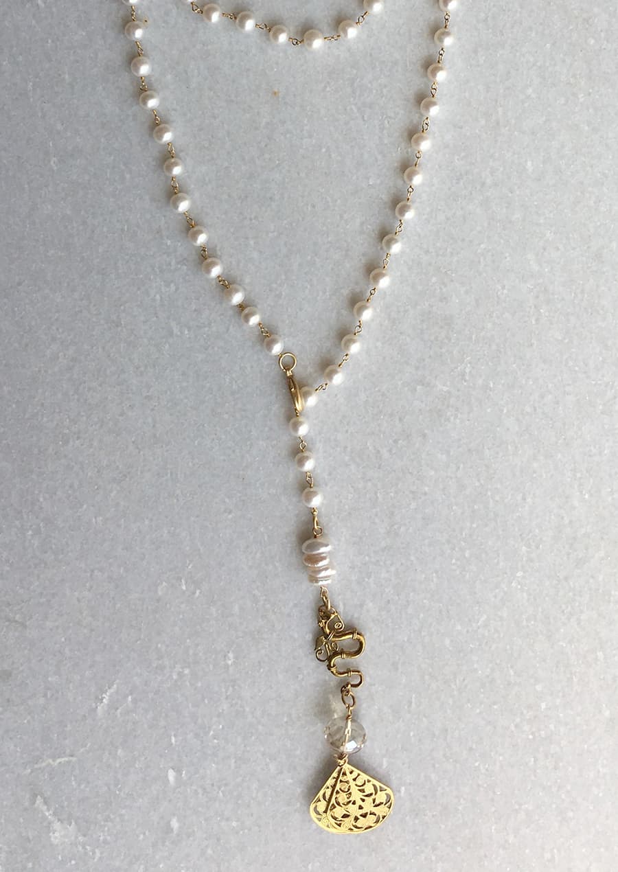 Baroque Pearl Lariat Necklace – GOLDBUG